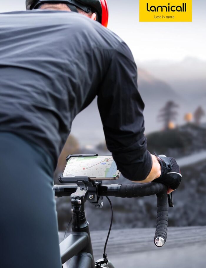 Lamicall Motorcycle Bike Phone Mount - [No Block Camera] [1s Lock] Bike Cell Phone Holder Clamp, Bicycle Scooter Handlebar Clip, for iPhone 16 15 14 Pro Max, Galaxy S25 S24 Ultra, 4.7-7" Phones - Image 7