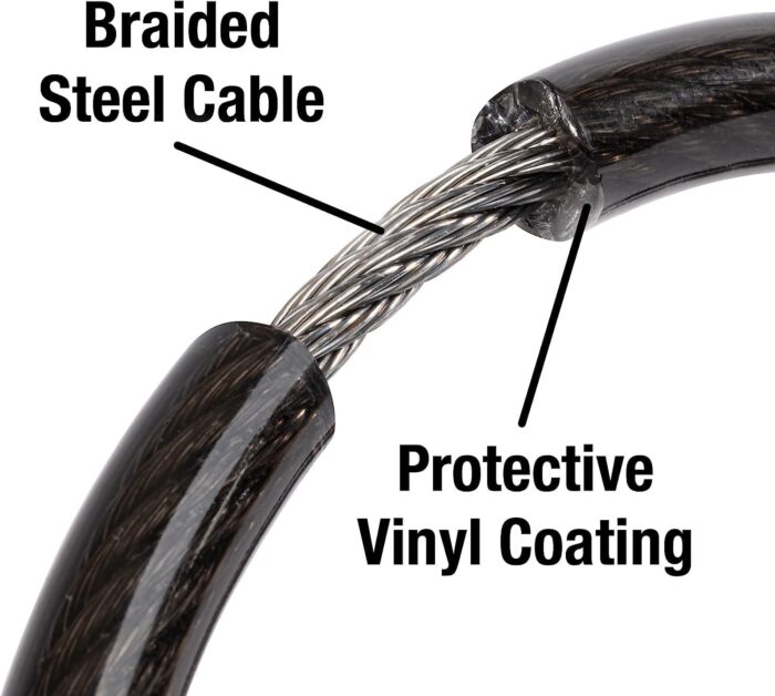 Master Lock Cable Lock, Set Your Own Combination Bike Lock, 6 ft. Long, Black, 8122D - Image 2