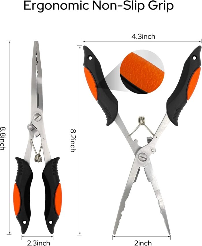Fishing Gear Fishing Plier for Saltwater/Freshwater Stainless Steel Fishing Tool Kit for Men/Angler/Fisherman/Dad/Grandpa - Image 3