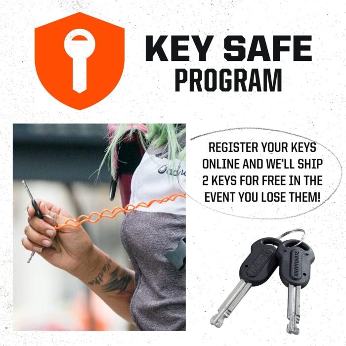 Kryptonite Evolution Mini-7 Bike U-Lock with Cable, Heavy Duty Anti-Theft Bicycle U Lock, 13mm Shackle and 10mm x4ft Length Security Cable with Mounting Bracket and Keys - Image 8