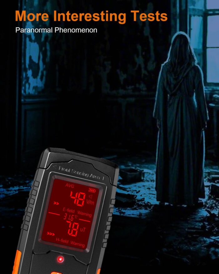EMF Detector, Digital LCD EMF Meter, 3 in 1 Rechargeable Electromagnetic Field Radiation Detector, Ghost Hunting Equipment, Sensitive Tester Reader for Indoor & Outdoor EMF Inspection - Image 5