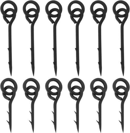 eMagTech 30Pcs Boilie Spikes with Ring Bait Screw 10mm/15mm with Round Link Loop Swivels Bait Spikes Maggot Spike for Carp Barbel Fishing Terminal Tackle Accessories
