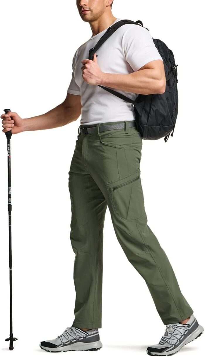 CQR Men's Quick Dry Tactical Pants, Water Resistant Outdoor Pants, Lightweight Stretch Cargo Work Hiking Pants - Image 3