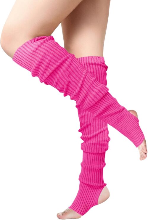 Buauty Leg Warmers 80s Party Ribbed Knit Outfits for Women Girls Fashion Y2k Winter Sports Neon Party Yoga Socks Accessories