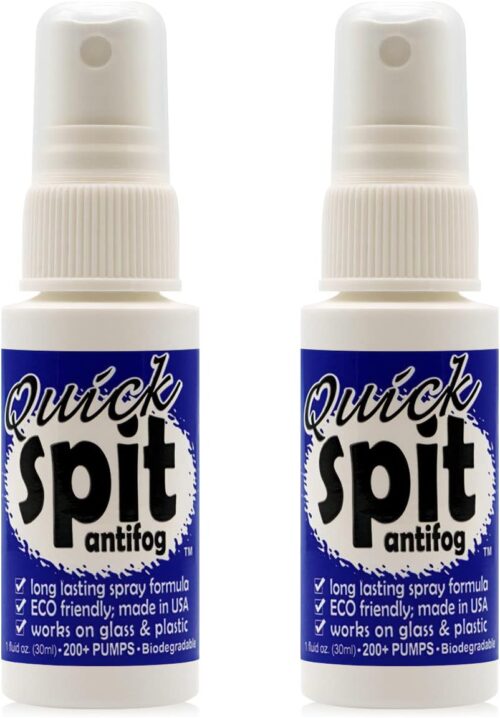 Jaws Quick Spit Anti-Fog Spray for Swim Goggles, Eye Glasses, Snorkel Mask, Scuba Divers, and Safety Eyewear, Made in The USA
