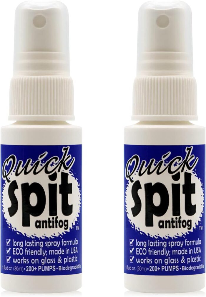 Jaws Quick Spit Anti-Fog Spray for Swim Goggles, Eye Glasses, Snorkel Mask, Scuba Divers, and Safety Eyewear, Made in The USA