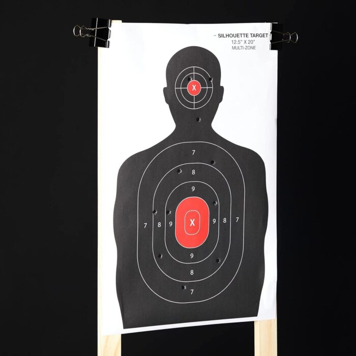 Juvale 50 Pack Paper Shooting Targets for Range, Bulk for Hunting, Silhouette with Red Bullseye (14x22 in) - Targets for Shooting Range - Image 3