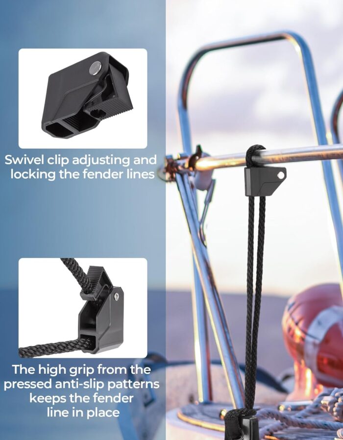 KEMIMOTO Boat Fender Clips,Quick Release Adjustable Boat Rail Cleats Fender Clips for Boat Bumpers, Boat Bumper Holder Hanger Adjuster for Pontoon Boat Bass Boat Jon Boat - Image 4