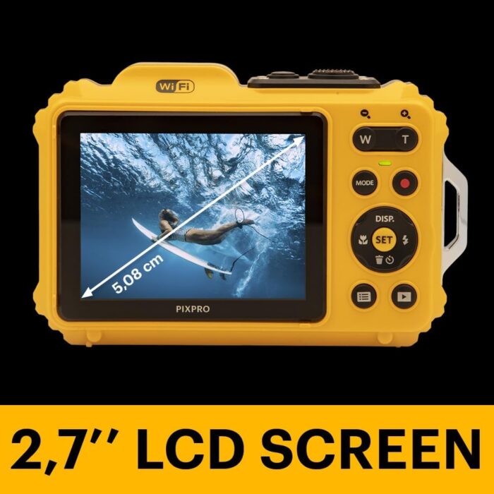 KODAK PIXPRO WPZ2 Rugged Waterproof Shockproof Dustproof WiFi Digital Camera 16MP 4X Optical Zoom 1080P Full HD Video Vlogging Camera 2.7" LCD (Yellow) - Image 6