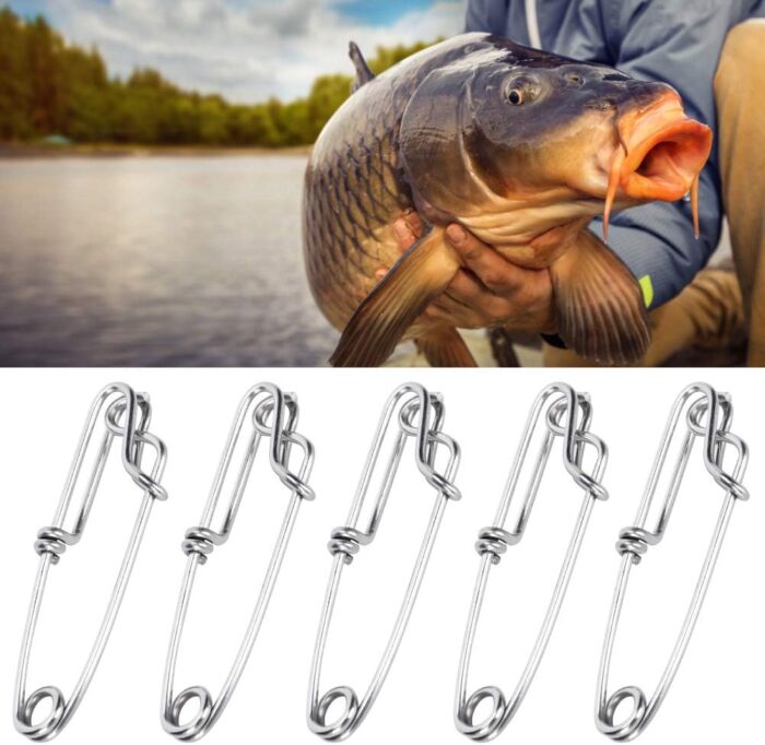 Fishing Clips, Pack of 15 Stainless Steel Tuna Clips Longline Branch Hangers Snap Fishing Tackle Connector Fishing Accessory Easy On Off Mountaineering Camping Supplies - Image 2