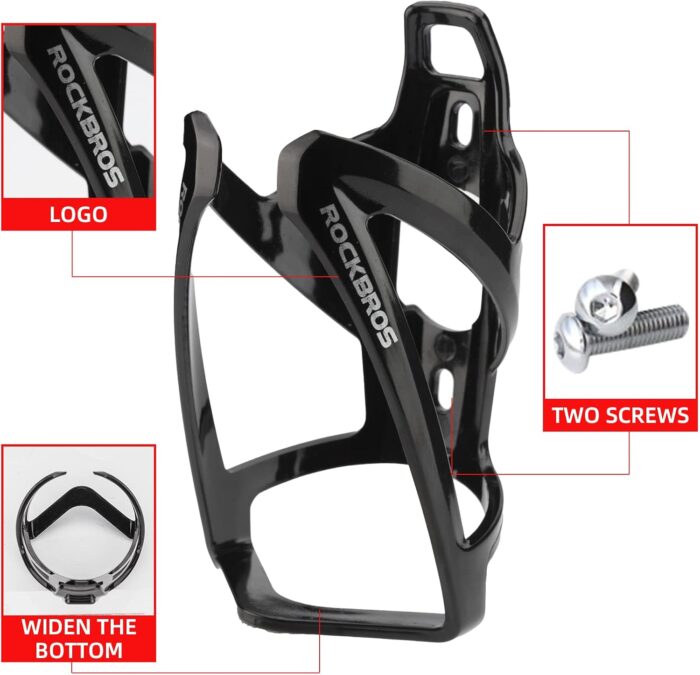 ROCKBROS Bike Water Bottle Holder Ultra-Light Bicycle Bottle Cages with Screws Tool, Universal Bike Cup Holder Rack for Road MTB Bikes… - Image 4