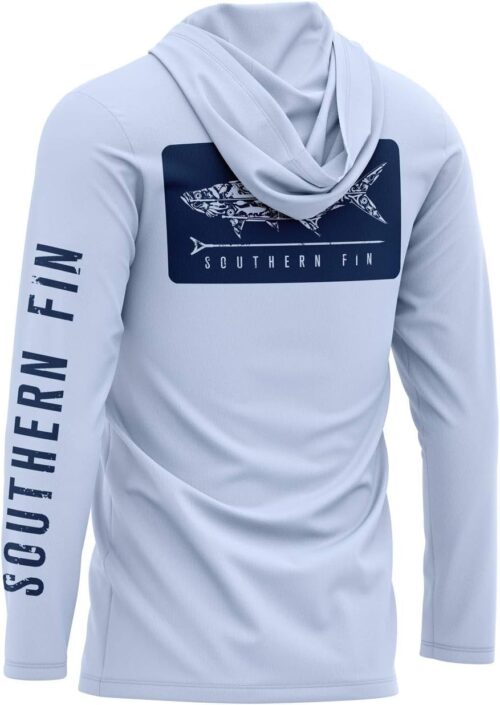 Southern Fin Apparel Performance Fishing Hoodie Shirt for Men Women UPF UV 50+ Lightweight With Hood