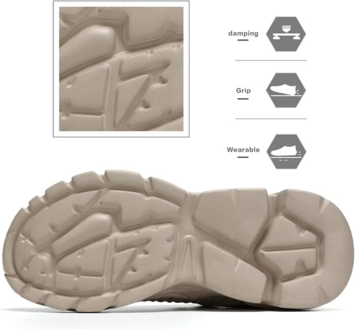 Men's Running Shoes, Non Slip, Breathable, Lightweight Fashion Sneakers, Slip Resistant Athletic Sports Walking Gym Work Shoes - Image 5