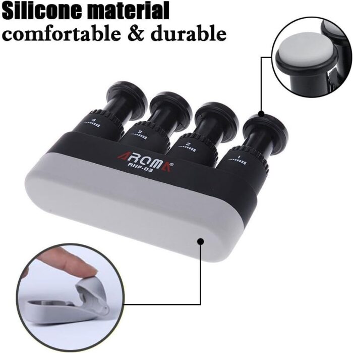 Finger Strengthener,4 Tension Adjustable Hand Grip Exerciser Ergonomic Silicone Trainer for Guitar,Piano,Trigger Finger Training, Arthritis Therapy and Grip, Rock climbing (AHF-03) - Image 2