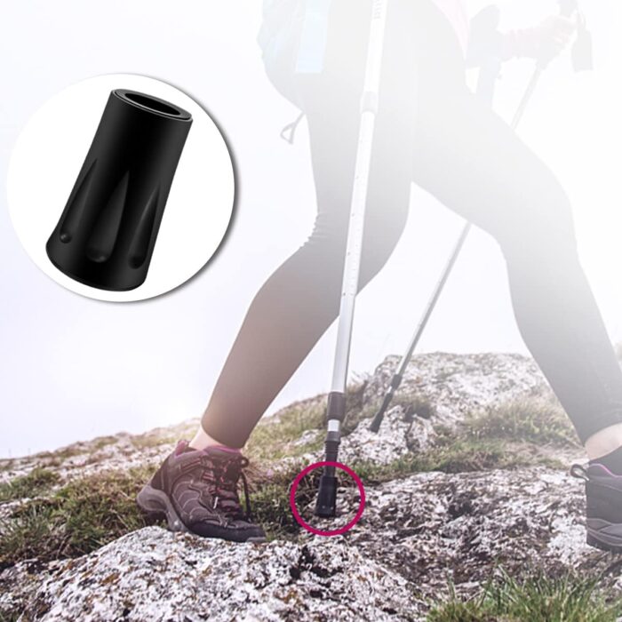 8Pcs Trekking Pole Tips Replacement Protectors, Rubber Feet for Hiking Pole Tips Rubber Tips for Walking Sticks Tips Accessories, Fits Most Standard Walking Sticks Shock Absorbing(11mm Hole Diameter) - Image 4