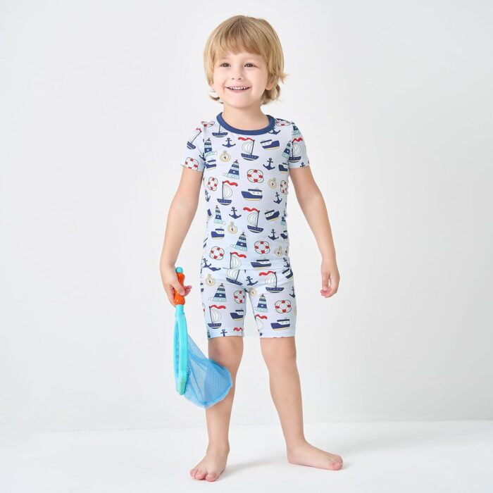 pureborn Baby Bamboo Pajamas Set Pjs - Kids Toddler Girl Snug Fit Viscose Sleepwear 2pcs 18M-7Y - Image 2