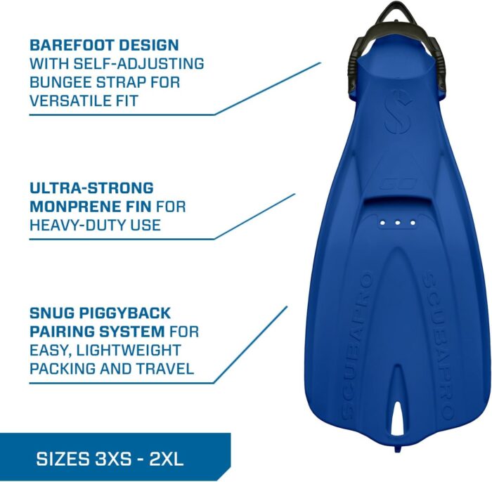 SCUBAPRO GO Travel Scuba Diving Fin for Snorkeling and Swimming, Open Heel Strap - Image 4