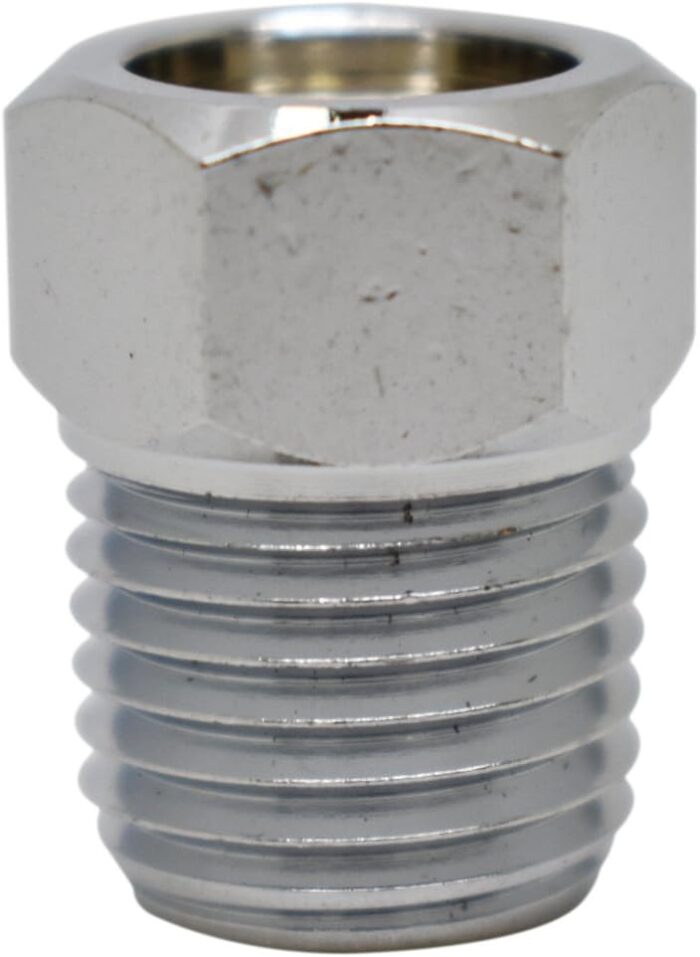 Scuba Choice Diving Brass Adapter, Female 3/8-24 to Male 1/4" NPT - Durable Silver Threaded Connector for Scuba Gear, Regulators, Hoses, Dive Equipment and Accessories - Image 3