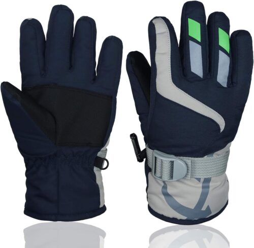YR.Lover Children Ski Gloves Winter Warm Outdoor Riding Thickening Gloves(2-4Y)