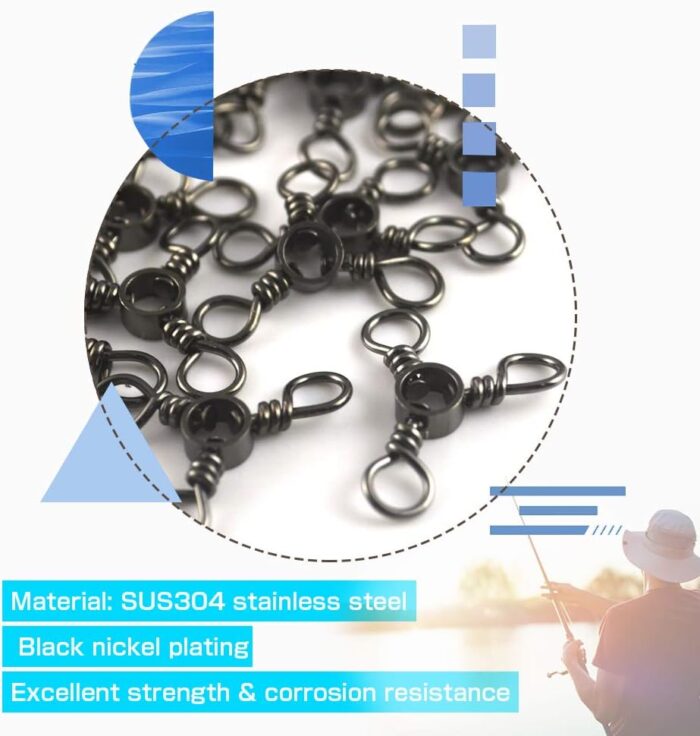 AMYSPORTS Fishing Connector Fish Swivels Tackle 3 Way Fishing Swivel Saltwater Freshwater Fishing Tackle Accessories Crossline Trolling Line Lure Connector - Image 5
