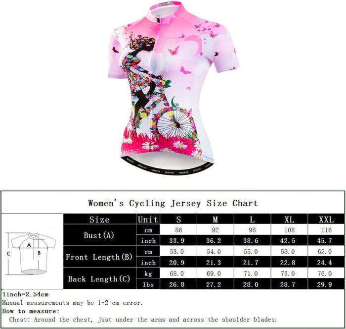 JPOJPO Womens Cycling Jersey,Bike Shirt Quick-Dry Breathable Reflective S-2XL Tops - Image 3
