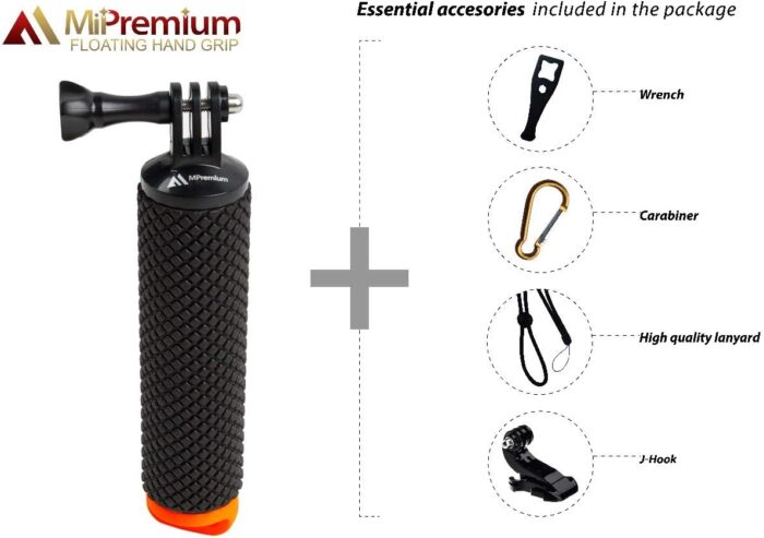 Floating Hand Grip Waterproof Monopod for GoPro Hero 13 12 11 10 9 8 7 6 5 4 3+ Session Black Silver Action Camera Handler & Handle Mount Accessories for Underwater Snorkeling & Water Sports (Orange) - Image 8