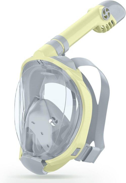Greatever Snorkeling Gear for Kids，Ideal Gifts of Kids Snorkel Mask，Full Face Snorkel Mask Kids with Camera Mount，Safe Breathing for Enchanting Travel