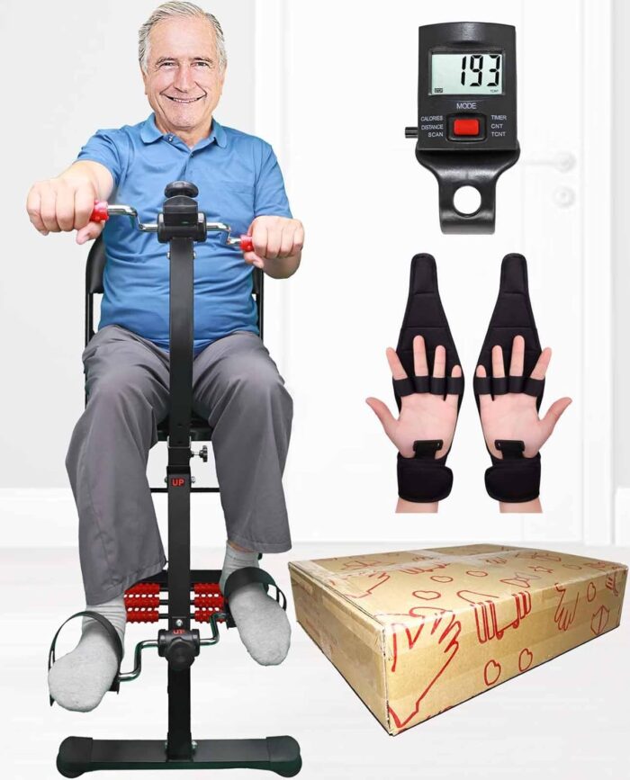 Pedal Exerciser Bike Hand Arm Leg and Knee Peddler Adjustable Fitness Equipment for Seniors, Elderly Home Dual Pedal Exercise Bike for Total Body - Great Gift for Elderly Rehab - Image 8