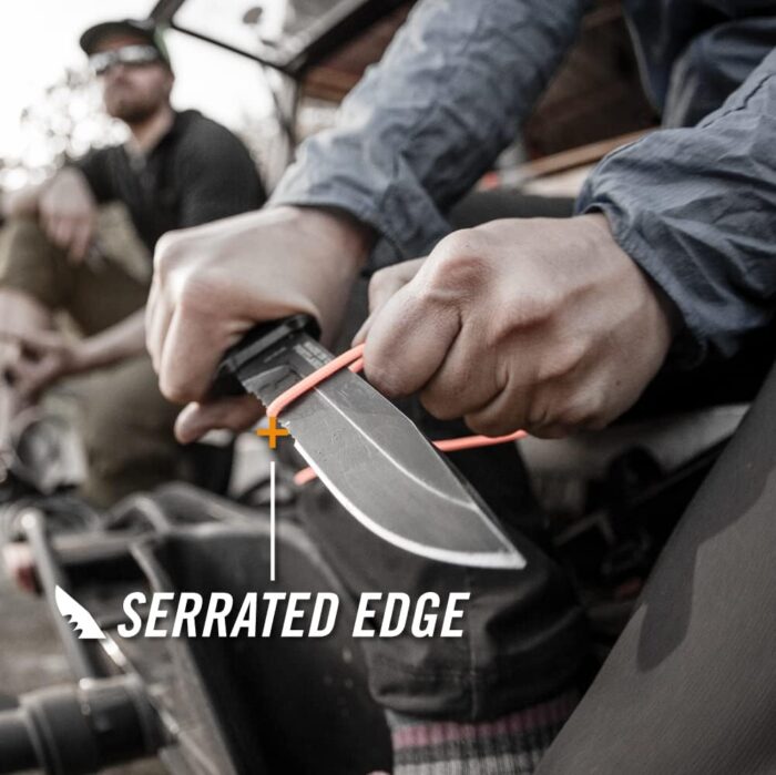 Gerber Gear StrongArm - Fixed-Blade Camping & Hunting Knife with Striking Pommel & Sheath - Premium Survival Gear - Made in USA - Coyote Brown, Serrated Edge - Image 5
