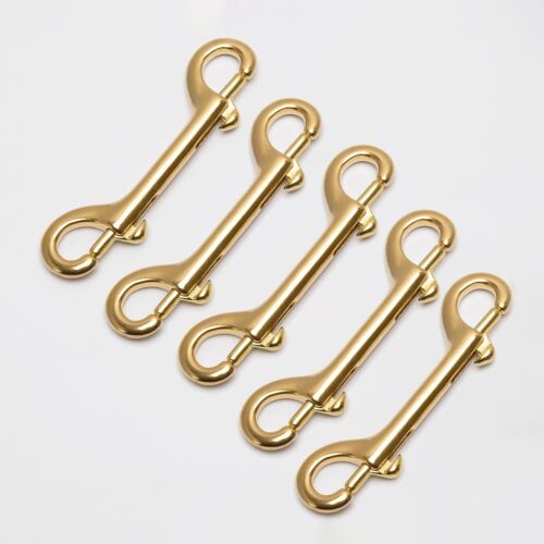 WUTA Brass Double End Snap Hook Clip Handmade Bag Hook Keychains Hook for Leather Craft Accessories Diving Pet Luggage Outdoor Mountaineering Tactical Equipment