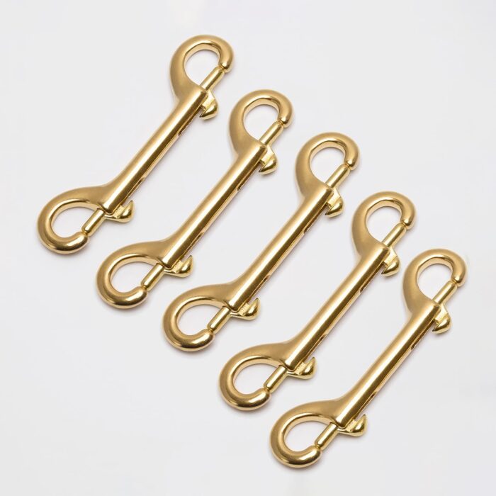 WUTA Brass Double End Snap Hook Clip Handmade Bag Hook Keychains Hook for Leather Craft Accessories Diving Pet Luggage Outdoor Mountaineering Tactical Equipment
