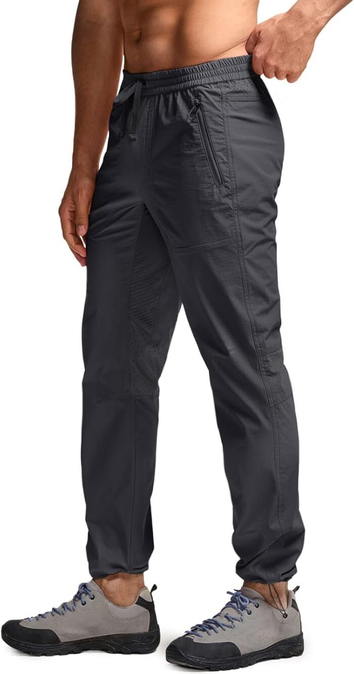 CQR Men's Lightweight Vent Hiking Pants, Water-Resistant & Breathable Sports Outdoor Athletic Pants with Elastic Waist - Image 9