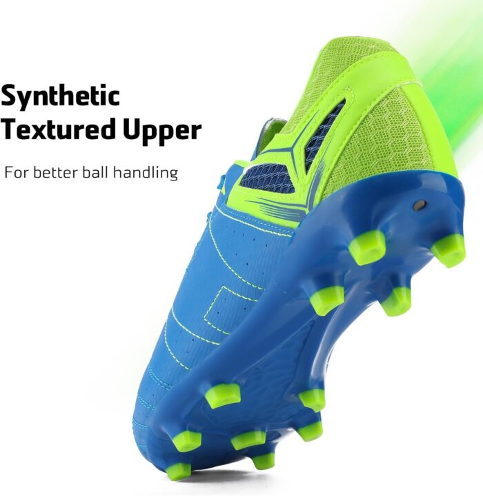 DREAM PAIRS Mens Sport Flexible Athletic Lace Up Light Weight Outdoor Cleats Football Soccer Shoes - Image 2