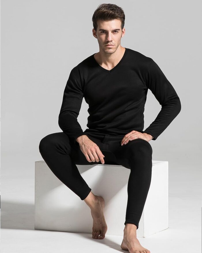 JZCreater Thermal Underwear for Men, Mens Long Johns Thermal Underwear Set, Fleece Lined Base Layer for Cold Weather - Image 7