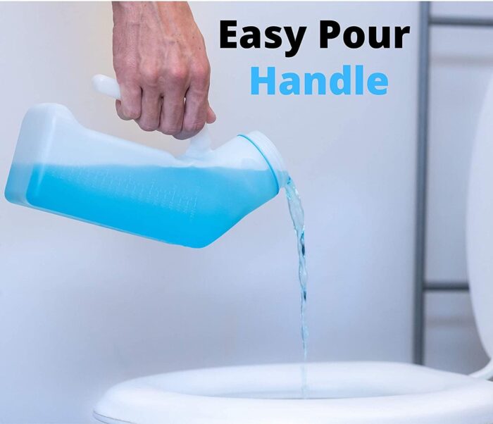 Female Urinal Spill Proof 32 oz (2 Pack)- Urinal for Women & Men - Pee Funnel - Unisex Bed Pan - Portable Urinals for Women - Sturdy Female Urination Device for Car Travel, Road Trip Essentials - Image 6