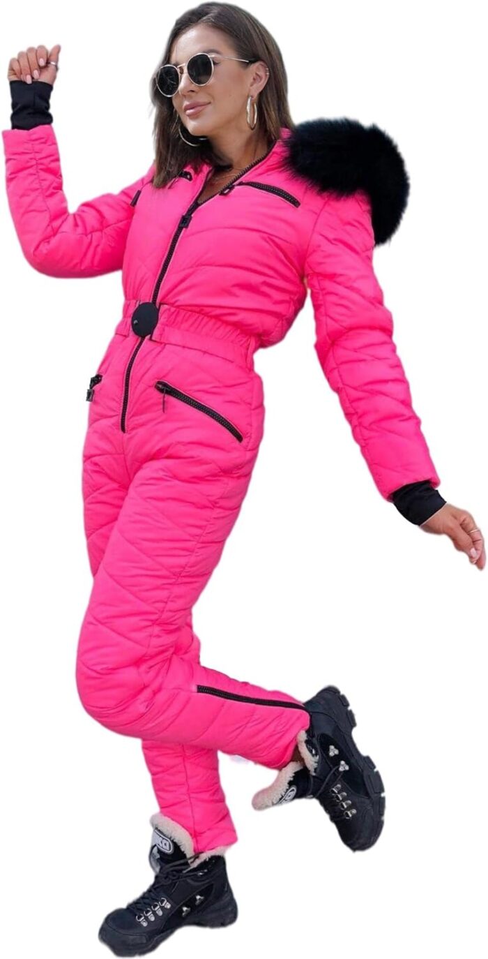 Yousify Womens Onesie Ski Suit Winter Outdoor Sports Waterproof Snowsuit Jumpsuits Jacket - Image 4