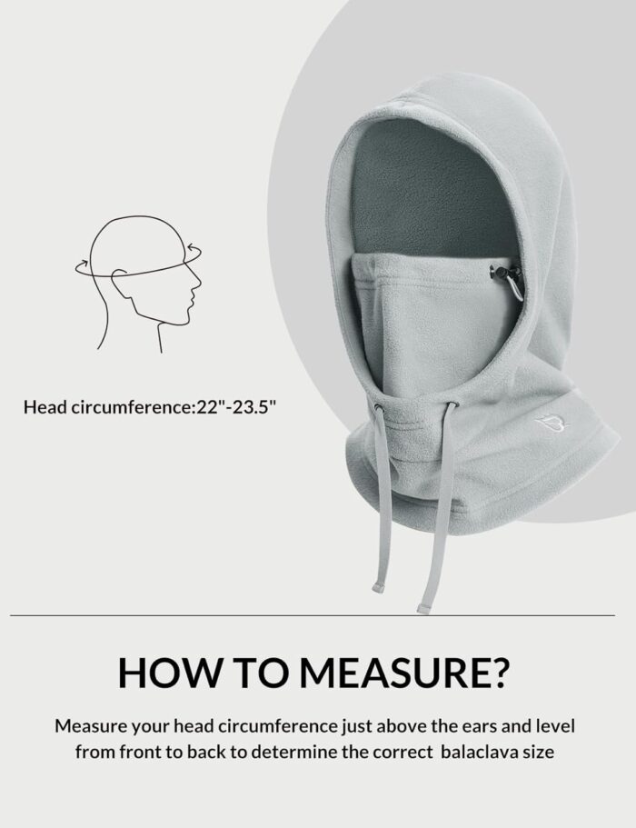 baleaf Fleece Balaclava Face Mask,Thermal Ski Mask for Men and Women,Winter Hats Face Cover Hood Cold Weather Gear. (2 Size) - Image 7
