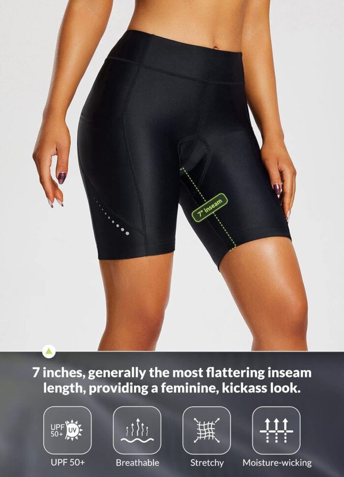 BALEAF Women's 4D Padded Bike Shorts Cycling Underwear with Pockets UPF50+ - Image 3