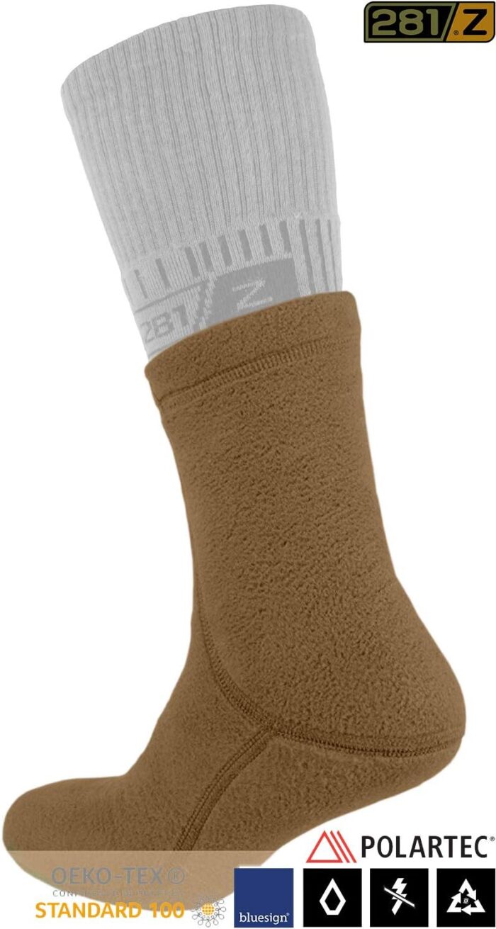 281Z Hiking Warm 6 inch Boot Liner Socks - Military Tactical Outdoor Sport - Polartec Fleece Winter Socks - Image 2