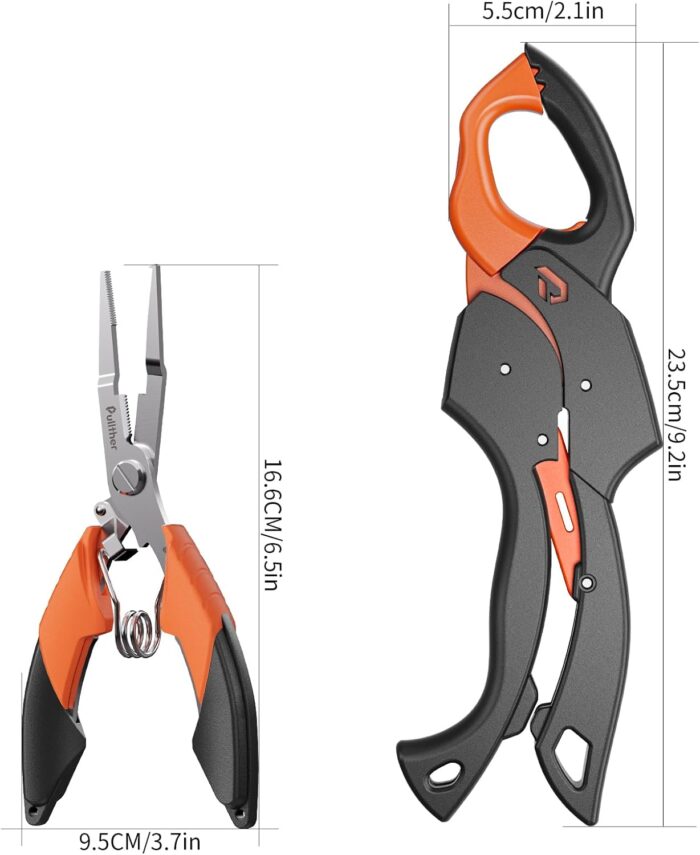 Fish Gripper 9.2",Muti-Function Line Cutter and Split Ring Fishing Pliers for Fly Fishing, Ice Fishing,Saltwater Fishing Tool Kit,Fishing Gear with Fishing Lanyard - Image 5