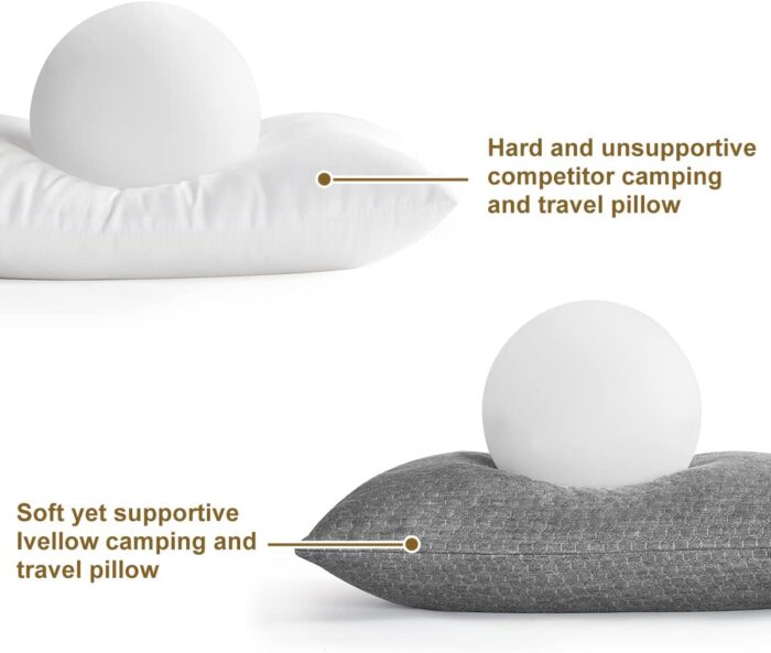 Ivellow Travel Pillow Compressible Camping Pillow for Sleeping Shredded Memory Foam Pillow Compact Firm Supportive Pillow for Adults Kids Outdoor Backpacking Hiking Essential Gear - Image 4