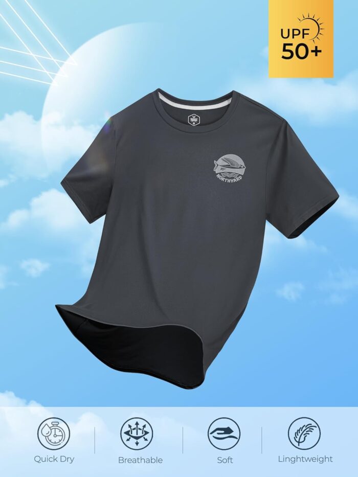 NORTHYARD Mens Rash Guard Shirt UPF 50+ UV Sun Protection Short Sleeve Athletic T-Shirts for Men Quick Dry Fishing Beach Swim - Image 4