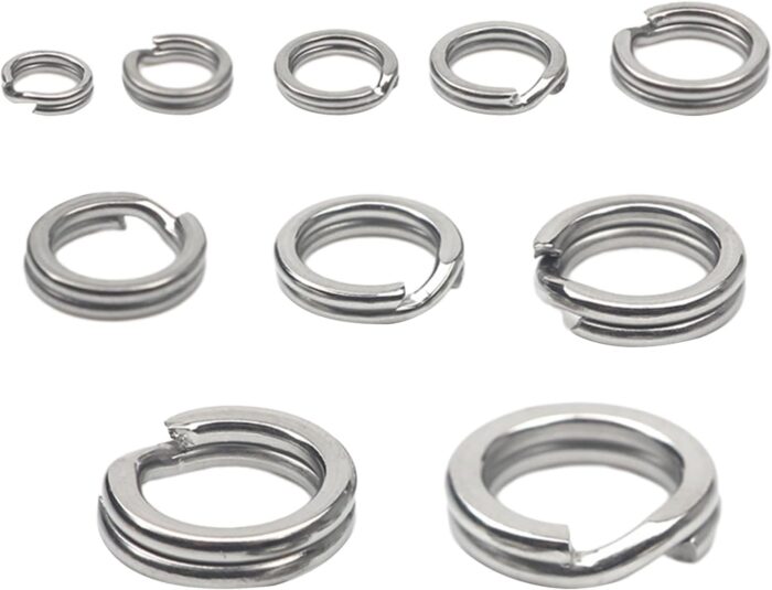 50Pcs Fishing Split Rings Stainless Steel Fishing Tackle Rings Chain Fishing Lures Connector Double Circles Split Rings Fishing Split Rings,Terminal Tackle and Accessories，Swivels and Snaps,Split Ring - Image 2