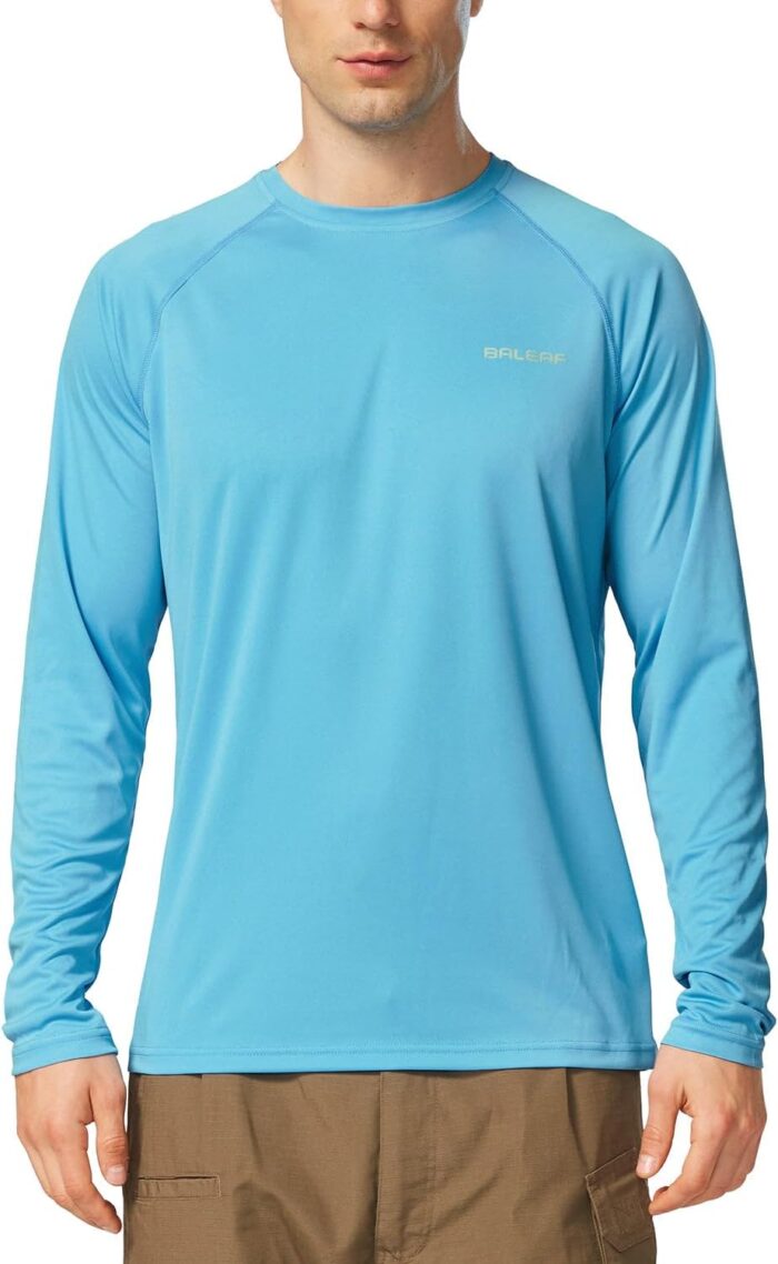 baleaf Men's Sun Protection Shirts UV SPF UPF 50+ Long Sleeve Rash Guard Fishing Running Quick Dry Lightweight - Image 6