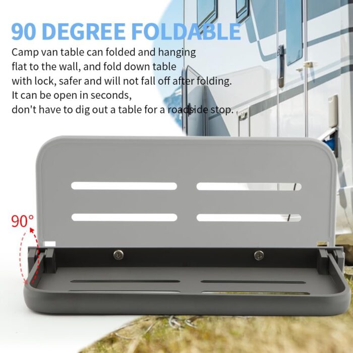 LOQJSS RV Aluminum Foldable Shelf,90° Foldable Wall Shelf RV Shelves Aluminum RV Shelf,Wall-Mounted Folding Shelves,for Camper, Trailer Bed, Kitchen and Sofas - Image 6
