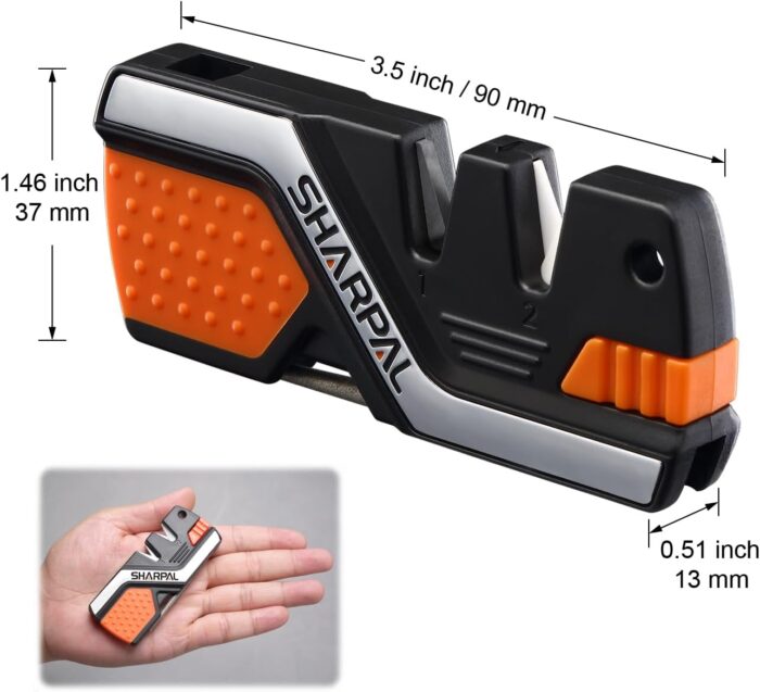SHARPAL 101N 6-In-1 Pocket Knife Sharpener & Survival Tool, with Fire Starter Ferro Rod, Whistle & Diamond Sharpening Rod, Quickly Repair, Restore and Hone Straight and Serrated Blade - Image 6