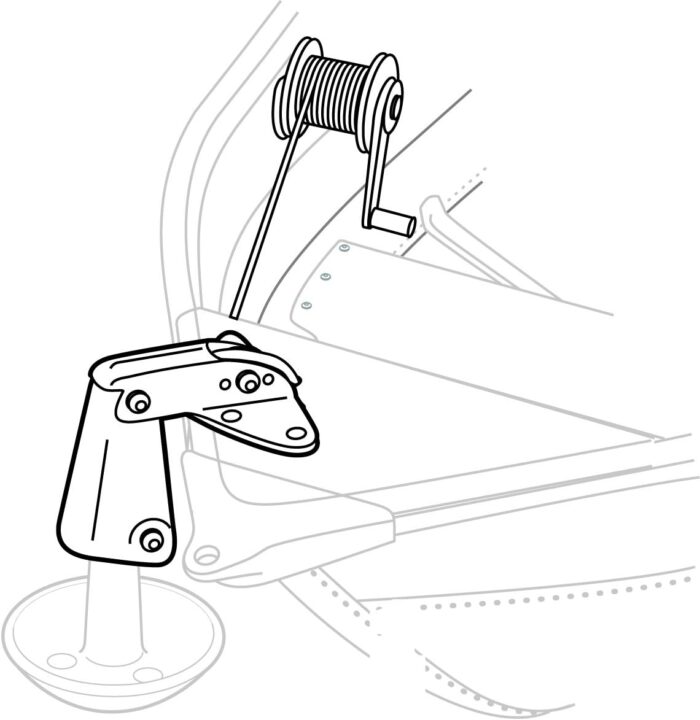 Attwood 13710-4 Anchor Lift System, Lifts and Drops Anchor, Heavy-Gauge Steel, Self-Lubricating Nylon Wheels - Image 4