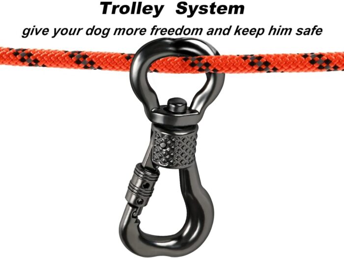 XiaZ Dog Tie Out Cable for Camping, 50ft Portable Overhead Trolley System for Dogs up to 200lbs，Dog Lead for Yard, Camping, Parks, Outdoor Events,5 min Set-up - Image 2