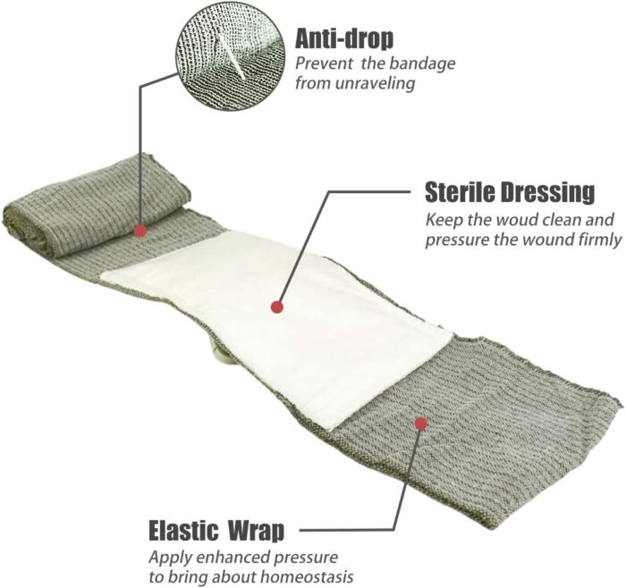 RHINO RESCUE 6" Israeli Style Emergency Bandage, Compression Trauma Wound Dressing, Medical Sterile Vacuum Sealed, Combat Tactical First Aid Kit IFAK Supplies, FSA HSA Eligible, 2 Count - Image 2