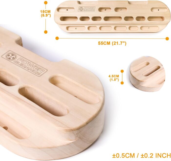 POWER GUIDANCE Rock Climbing Hangboard Wooden Hand Grip Strengthener Forearm Exerciser for Climbers Athletes - Image 2
